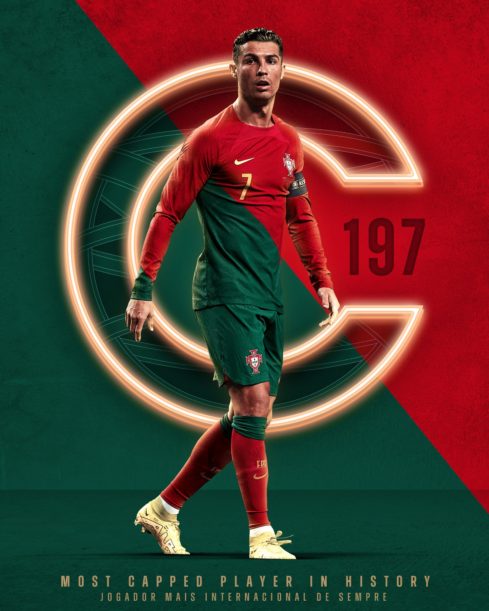 Cristiano Ronaldo nastoupil k 197. utkání za Portugalsko